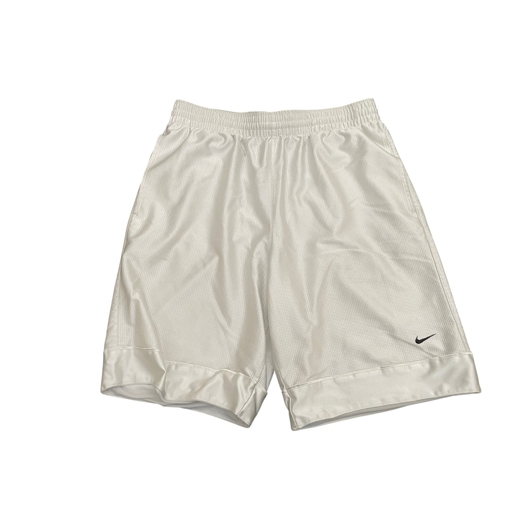 Nike Y2K Basketball Dazzle Shorts Mens Medium White Shiny Textured
